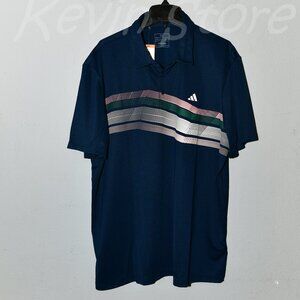 adidas Men's Golf Polo‎  Colors: Dark Blue (Solid with chest stripe)